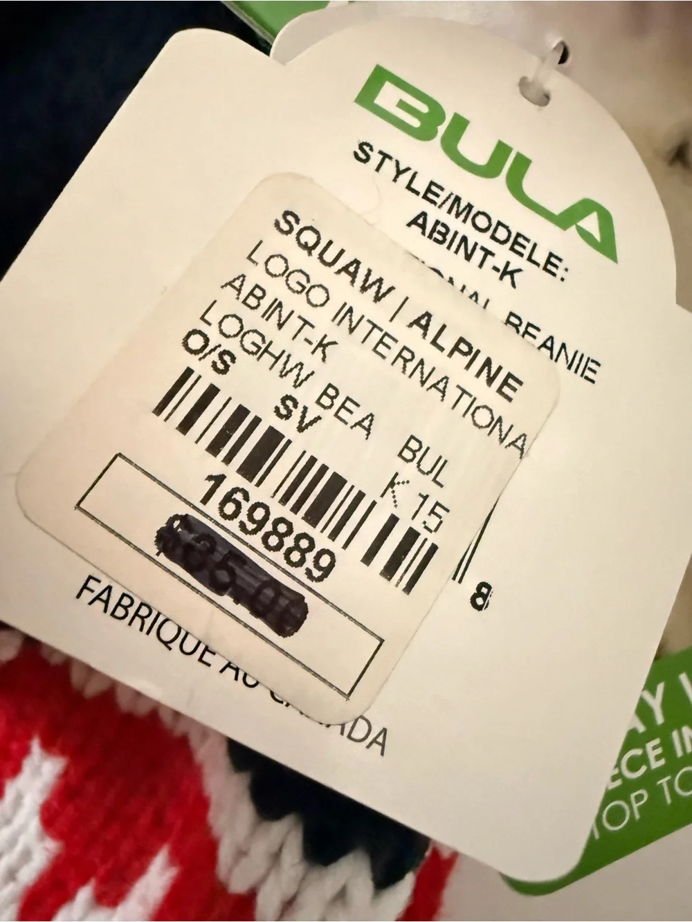 Bula Pom Pom Squaw Valley Tahoe Retro Fleece Lined Beanie NWT
